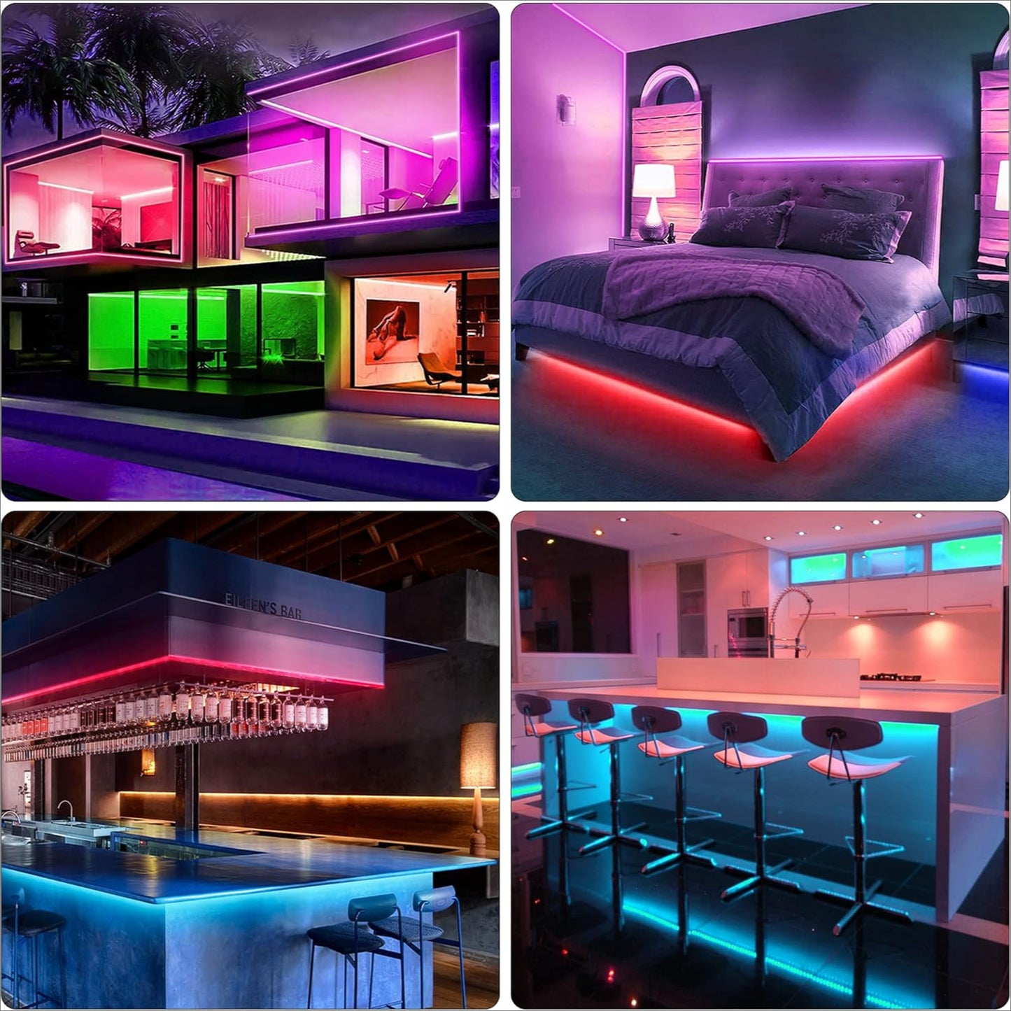 787.4inch Music Sync LED Strip Lights with Remote & App Control - USB Powered, Multi-Color Changing for Bedroom, Gaming Room, TV Ambiance, Gaming Lights for Bedroom
