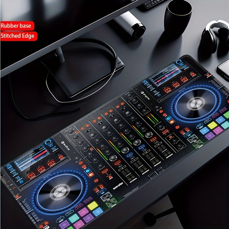 Gaming Mouse Pad And Desk Mat Designed for DJ Studios, Featuring a Non-Slip Rubber Base And Sealed Edges. A Sturdy Keyboard Mat Ideal for Music Production, Perfect As a Gift for Musicians And Gamers