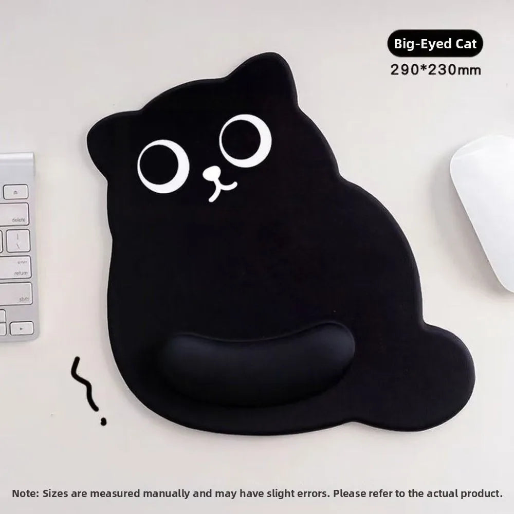 Big-eyed Cat Mouse Pad Non-Slip Comfortable Wrist Rest Typing Pad Dirt-resistant Soft Ergonomic Mouse Pad For Computer Office