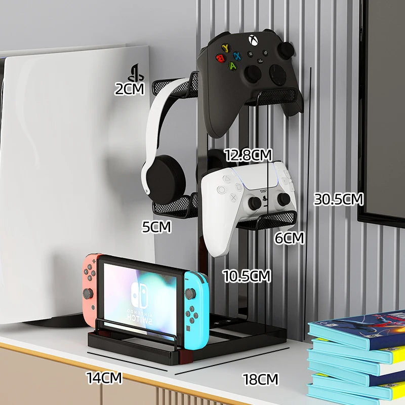 Multi-Tier Game Controller Holder Ideal Gamer Gift Controller Organizer for PlayStation 5 PS4 Xbox Headphone Desk Storage