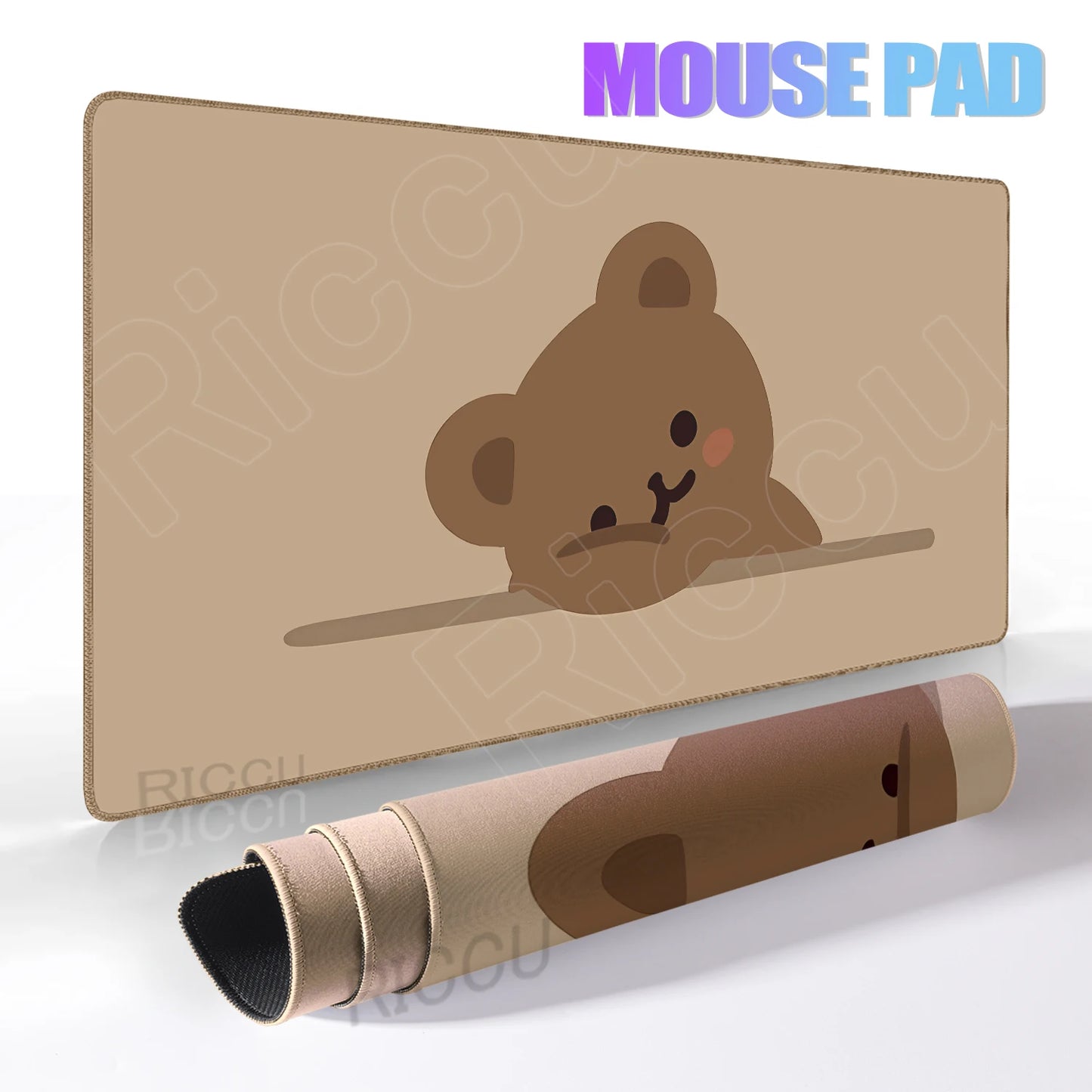 Kawaii Brown Bear Mousepad Desk Decoration Non-Slip Mat Cartoon Office Largr Mouse Pad PC Keyboard Accessories Cute Animal Pads