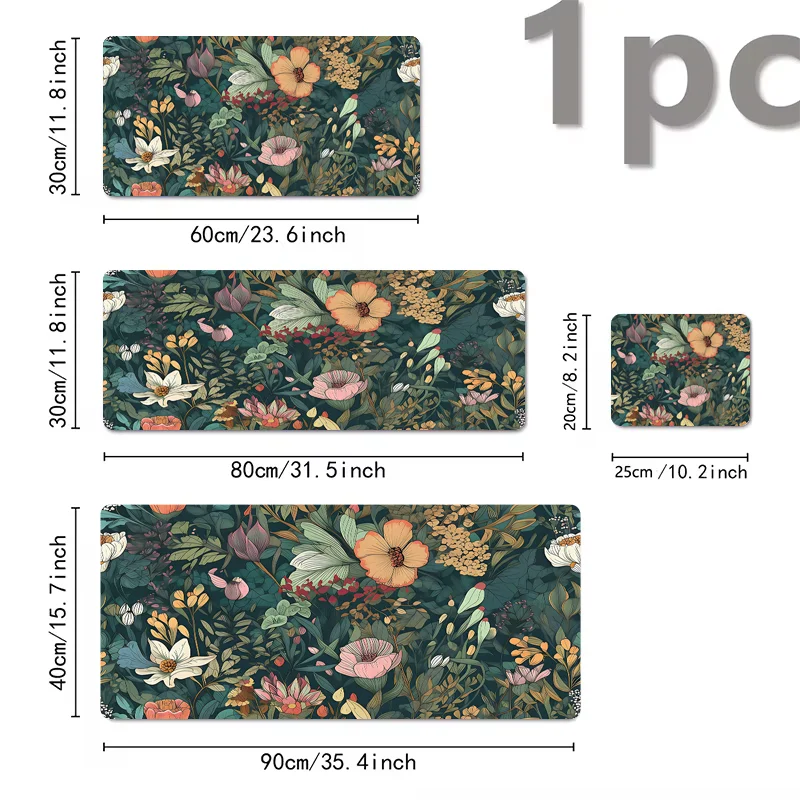 Beautiful Floral Pads Large Gaming Mouse Pad with Non-slip Rubber Base Precise Seam Design Washable and Durable for Office Use