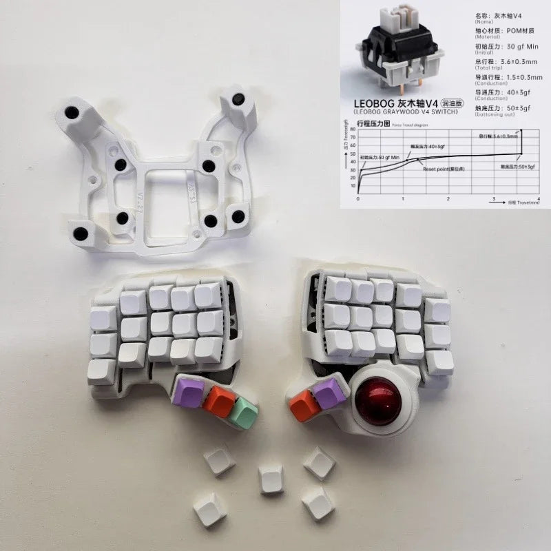 Charybdis 4X6 MK2 Split Keyboard Kit with Palm Pad Custom Hotswap Wireless/wired Bluetooth Trackball Split Mechanical Keyboards