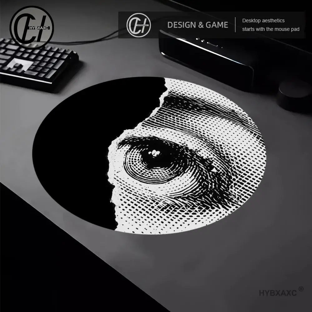 Face Art Fornasettie Circular Mouse Pad game e-sports universal desktop laptop simple office rubber small non-slip pad