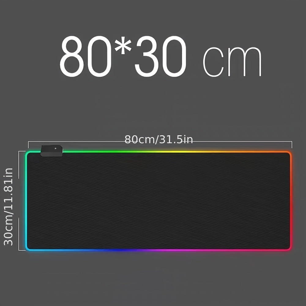 3-Pack RGB Gaming Mouse Pad & Desk Mat with Non-Slip Rubber Base, Soft Surface, RGB Lighting Compatible, Anti-Slip Base for PC, Office, Streaming - Large Gaming Mousepad for Keyboard and Mouse, Compatible with RGB Lighting Sy