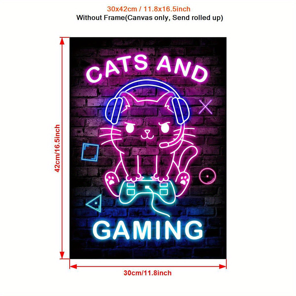 1pc Canvas Poster, Modern Art, Cats And Gaming Game Poster, Ideal Gift For Bedroom Living Room Corridor, Wall Art, Wall Decor, Fall Decor, Room Decoration, No Frame