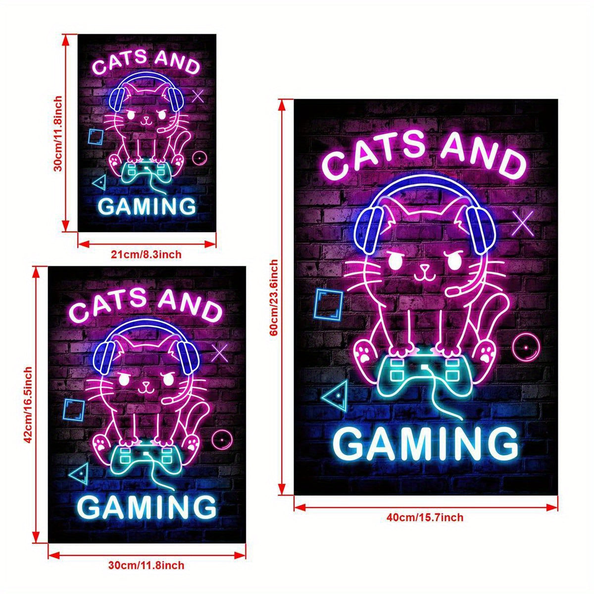1pc Canvas Poster, Modern Art, Cats And Gaming Game Poster, Ideal Gift For Bedroom Living Room Corridor, Wall Art, Wall Decor, Fall Decor, Room Decoration, No Frame