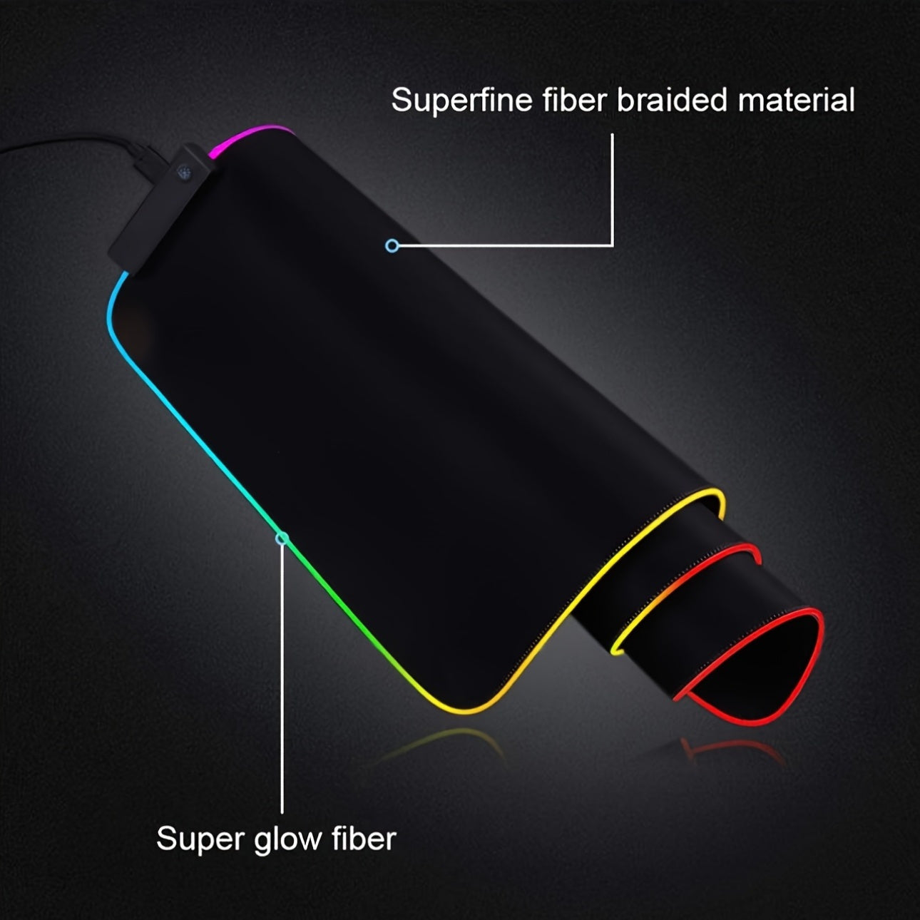3-Pack RGB Gaming Mouse Pad & Desk Mat with Non-Slip Rubber Base, Soft Surface, RGB Lighting Compatible, Anti-Slip Base for PC, Office, Streaming - Large Gaming Mousepad for Keyboard and Mouse, Compatible with RGB Lighting Sy