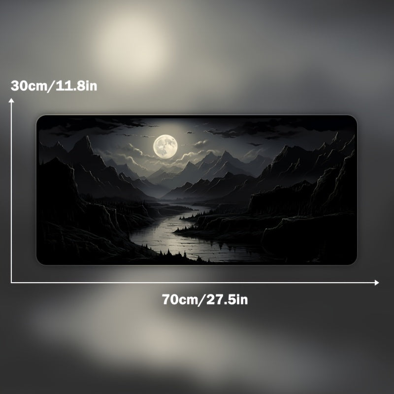 Night Moonlight Landscape Large Size Cool Mouse Pad Waterproof Non-slip For E-sports Learning Office
