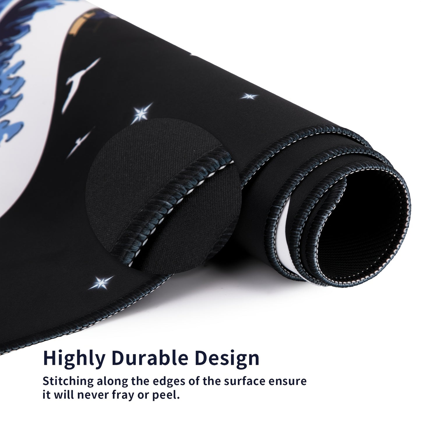 Gaming Laptop Mouse Pad, Sea Wave Big Mice Pads PC Keyboard Waterproof And Non-Slip 31.5 X 11.8inches 3mm Thick XL, XXL Rubber Table Mat, Kanagawa Surfing And Black Japanese Mouse Pads