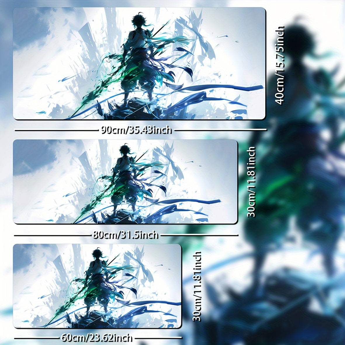 Anime-Themed Non-Slip Rubber Mouse Pad For Gaming And Office Use, Rectangular Desk Mat