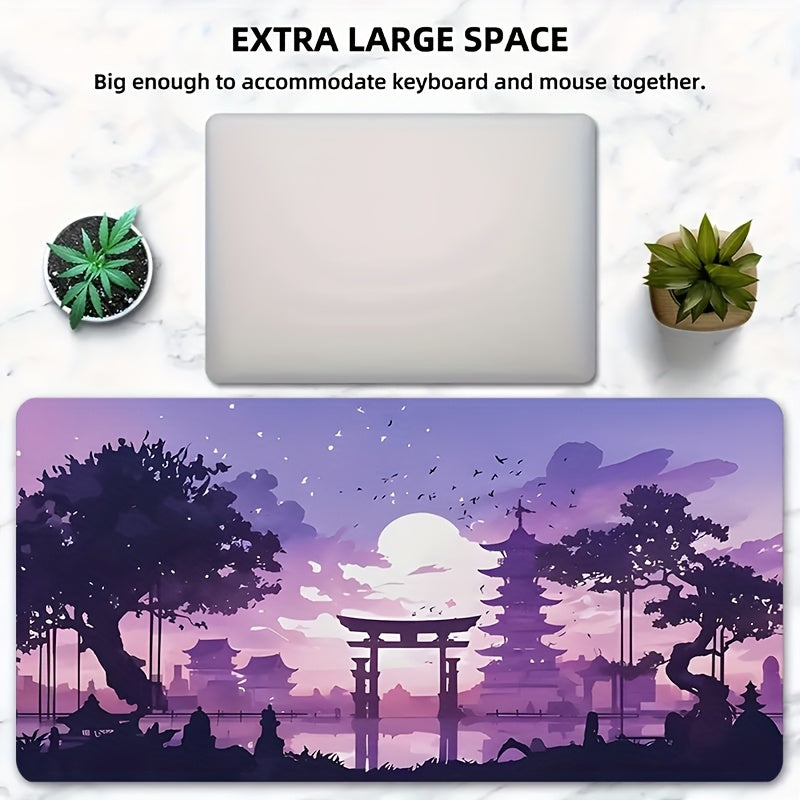Oversized Gaming Mouse Pad - Non-slip Rubber Base, Large Extended Pad for Office And Study, Made Of Natural Rubber Material, 15.7*31.5 Inches - Perfect for Gamers And Professionals, Ergonomic Design.