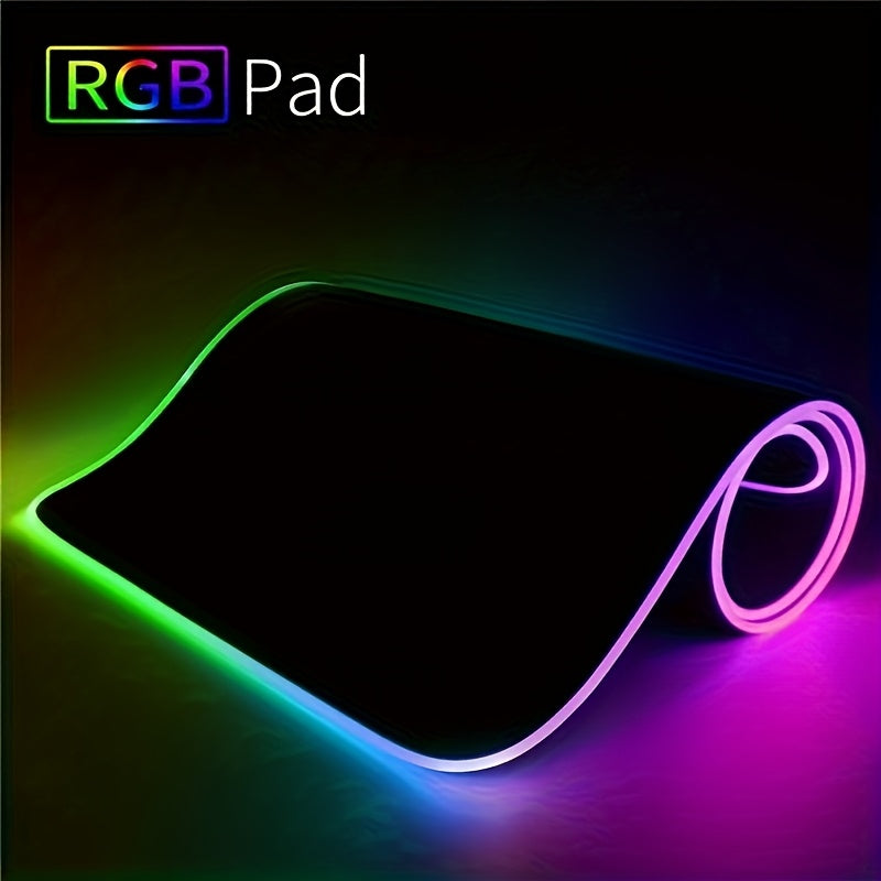3-Pack RGB Gaming Mouse Pad & Desk Mat with Non-Slip Rubber Base, Soft Surface, RGB Lighting Compatible, Anti-Slip Base for PC, Office, Streaming - Large Gaming Mousepad for Keyboard and Mouse, Compatible with RGB Lighting Sy