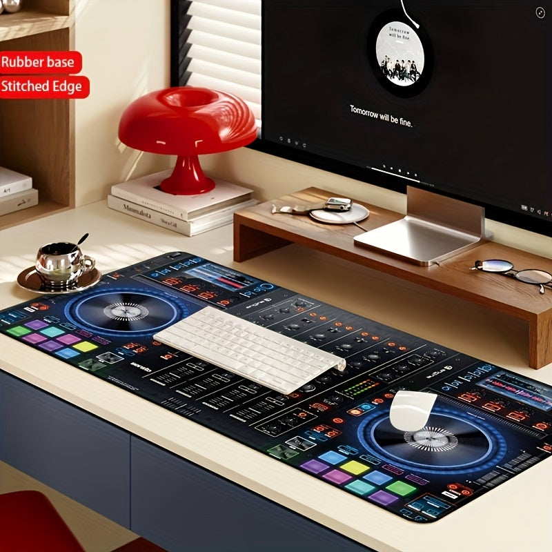 Gaming Mouse Pad And Desk Mat Designed for DJ Studios, Featuring a Non-Slip Rubber Base And Sealed Edges. A Sturdy Keyboard Mat Ideal for Music Production, Perfect As a Gift for Musicians And Gamers