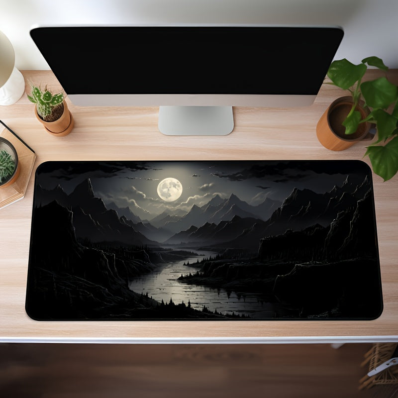 Night Moonlight Landscape Large Size Cool Mouse Pad Waterproof Non-slip For E-sports Learning Office