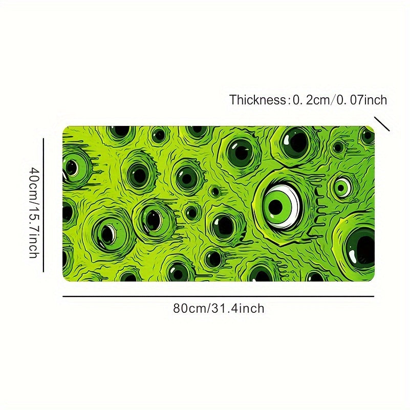 Green Eyes Pattern Waterproof Mouse Pad, Desktop Pad, Large Game Mouse Pad, E-Sports Office Keyboard Pad, Non-slip Mouse Pad