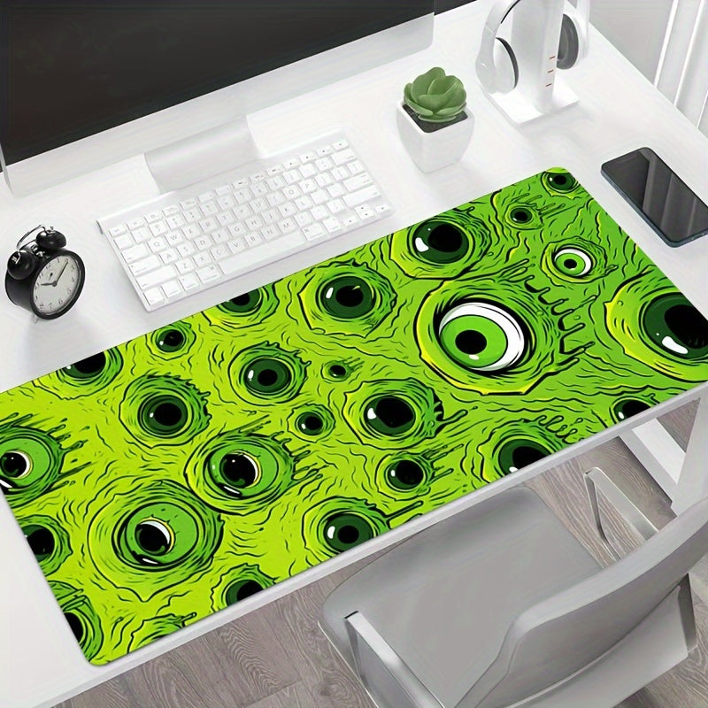 Green Eyes Pattern Waterproof Mouse Pad, Desktop Pad, Large Game Mouse Pad, E-Sports Office Keyboard Pad, Non-slip Mouse Pad