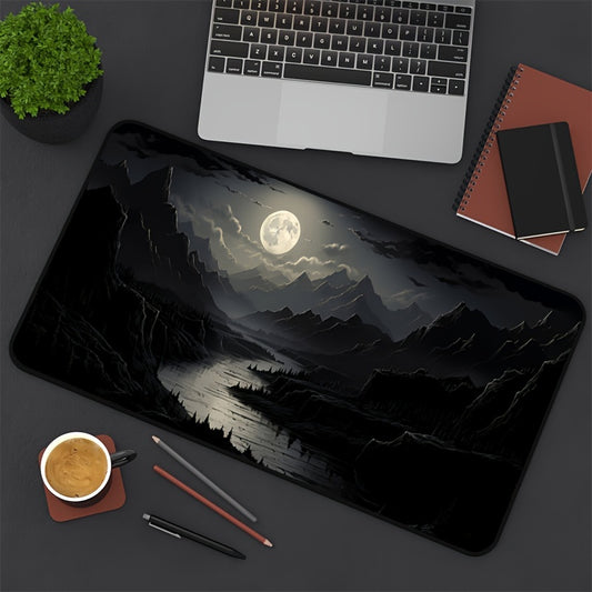 Night Moonlight Landscape Large Size Cool Mouse Pad Waterproof Non-slip For E-sports Learning Office