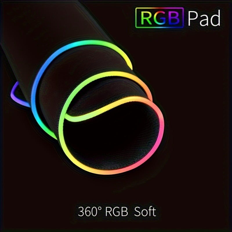3-Pack RGB Gaming Mouse Pad & Desk Mat with Non-Slip Rubber Base, Soft Surface, RGB Lighting Compatible, Anti-Slip Base for PC, Office, Streaming - Large Gaming Mousepad for Keyboard and Mouse, Compatible with RGB Lighting Sy