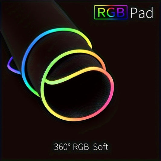 3-Pack RGB Gaming Mouse Pad & Desk Mat with Non-Slip Rubber Base, Soft Surface, RGB Lighting Compatible, Anti-Slip Base for PC, Office, Streaming - Large Gaming Mousepad for Keyboard and Mouse, Compatible with RGB Lighting Sy