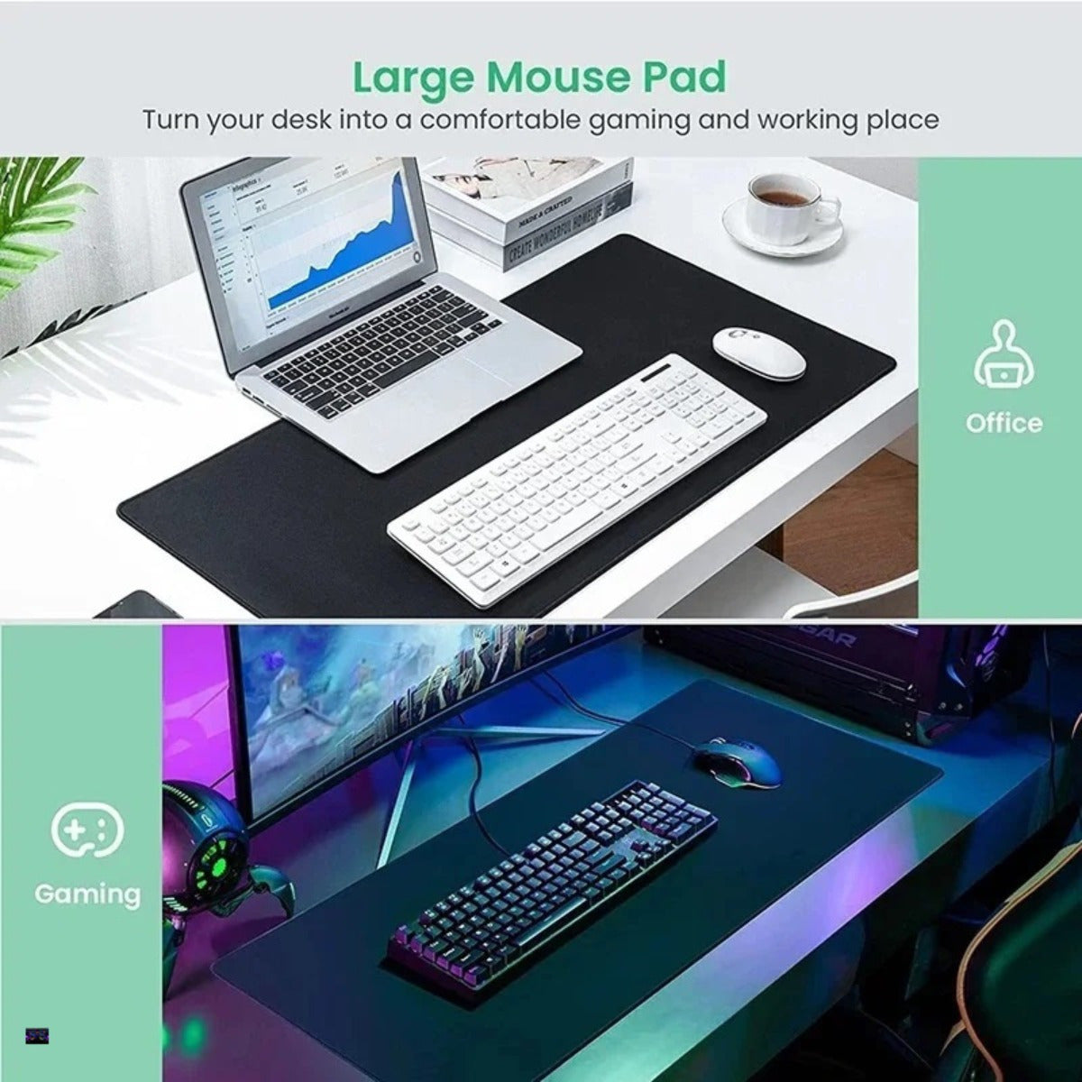 1pc Colorful DJ Equipment Setup HD Printed XXL Gaming Mouse Pad & Desk Mat - Multi-Functional, Non-Slip Rubber Base, Ultra Smooth Surface for Gaming, Office, and DJ Setup - Ideal Gift for Gamers and DJs, Gaming Desk Accessory