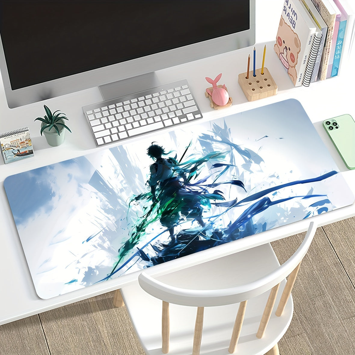 Anime-Themed Non-Slip Rubber Mouse Pad For Gaming And Office Use, Rectangular Desk Mat