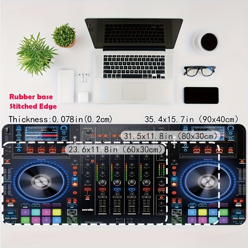 Gaming Mouse Pad And Desk Mat Designed for DJ Studios, Featuring a Non-Slip Rubber Base And Sealed Edges. A Sturdy Keyboard Mat Ideal for Music Production, Perfect As a Gift for Musicians And Gamers