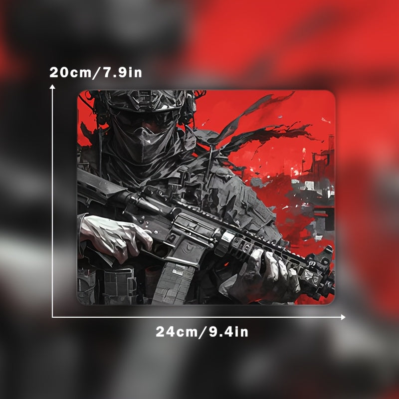 A Large, Thick, Cool Mouse Pad with a Warrior Design, Waterproof And Non-Slip, Suitable for Gaming, Studying, And Office Use.