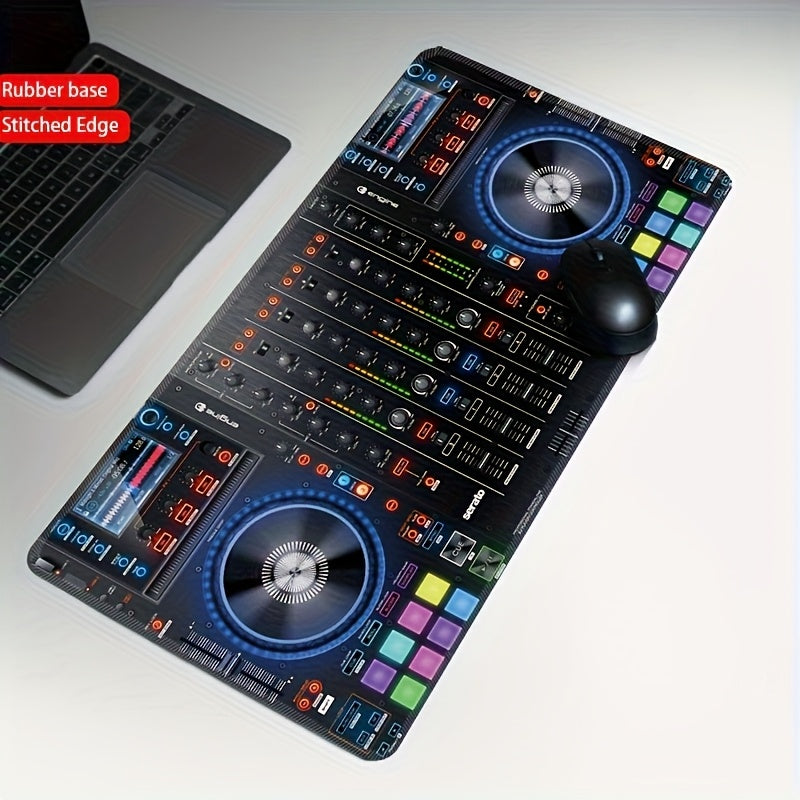 Gaming Mouse Pad And Desk Mat Designed for DJ Studios, Featuring a Non-Slip Rubber Base And Sealed Edges. A Sturdy Keyboard Mat Ideal for Music Production, Perfect As a Gift for Musicians And Gamers