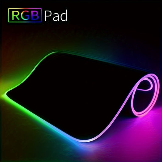 3-Pack RGB Gaming Mouse Pad & Desk Mat with Non-Slip Rubber Base, Soft Surface, RGB Lighting Compatible, Anti-Slip Base for PC, Office, Streaming - Large Gaming Mousepad for Keyboard and Mouse, Compatible with RGB Lighting Sy