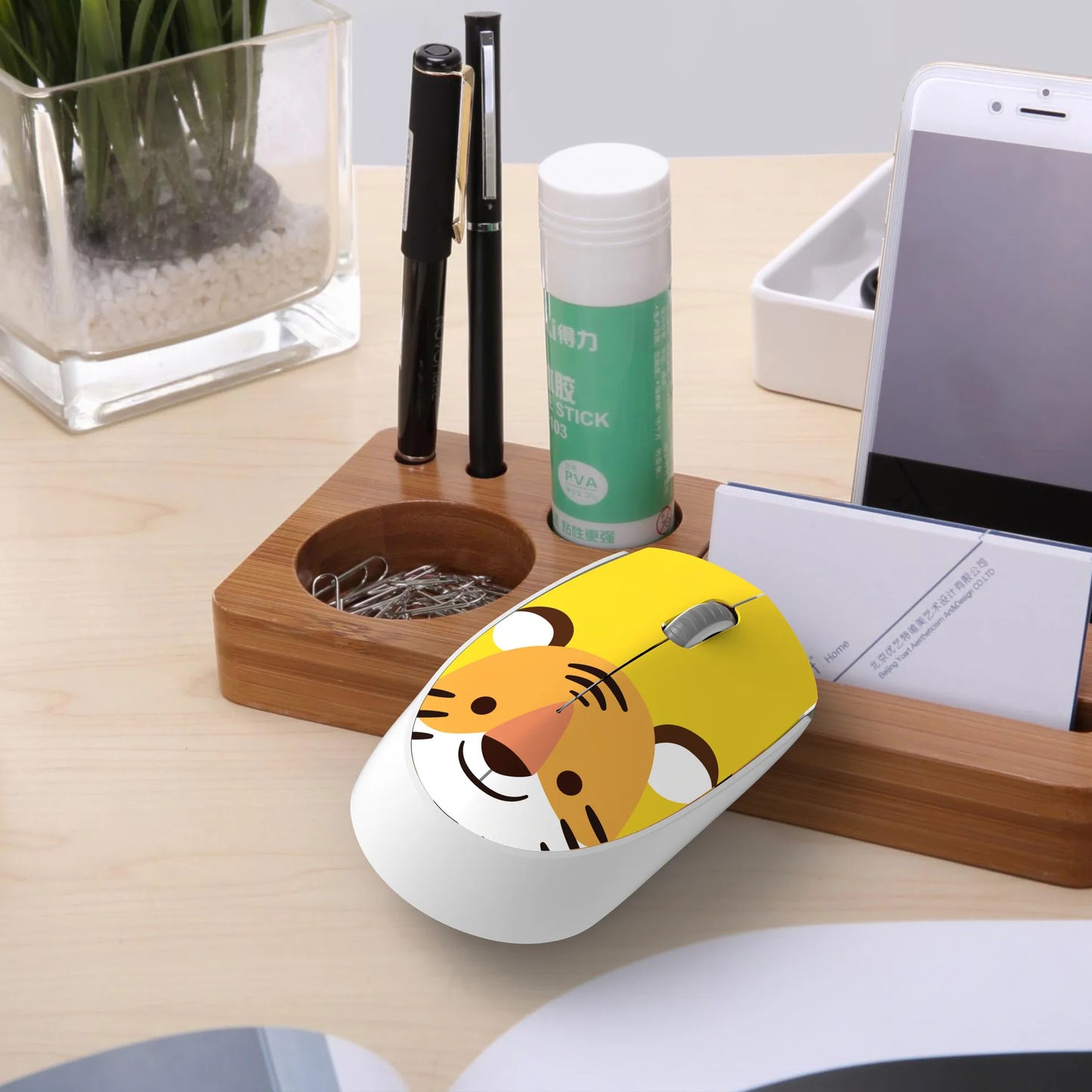 Cute Pink Mouse 2.4G Wireless USB Mini Rechargeable Ergonomic Gift Mause Cartoon Computer Silent Click Optical Mice for Kids