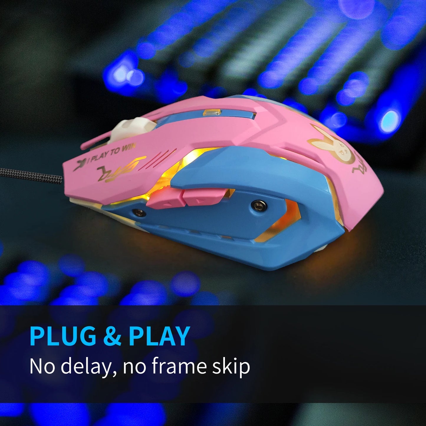 Mute pink DVR eating chicken game mouse gaming gaming mouse computer peripheral accessories mouse