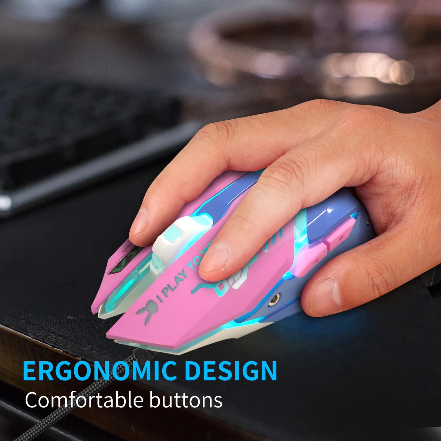 Mute pink DVR eating chicken game mouse gaming gaming mouse computer peripheral accessories mouse