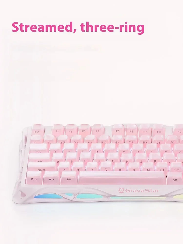 Grava Star Mercury K1 Wireless Gaming Mechanical Keyboard 79Keys Bluetooth 2.4G Wired RGB Hotswap Gamer Non-contact Keyboard