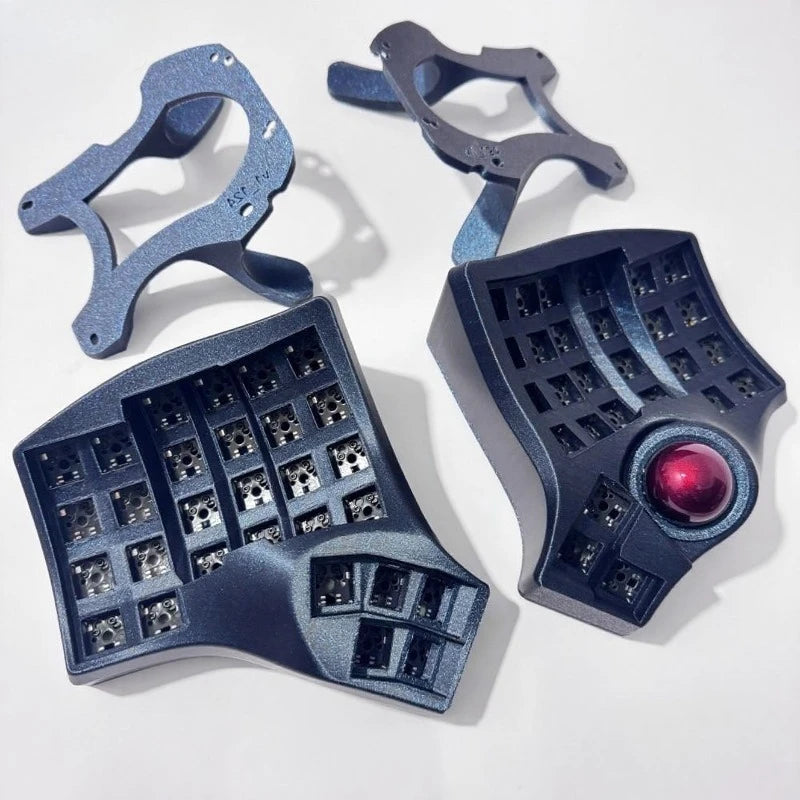 Charybdis Split Keyboard Kit 4x6 Custom Wired/Wireless Hotswap Mechanical Keyboard with Plam Rest/stand/Trackball Game Accessory