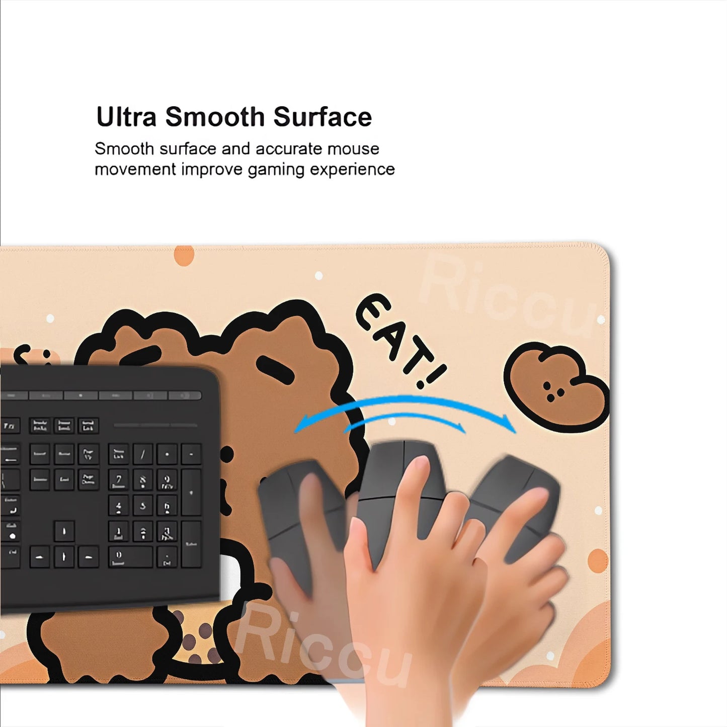 Kawaii Brown Bear Mousepad Desk Decoration Non-Slip Mat Cartoon Office Largr Mouse Pad PC Keyboard Accessories Cute Animal Pads