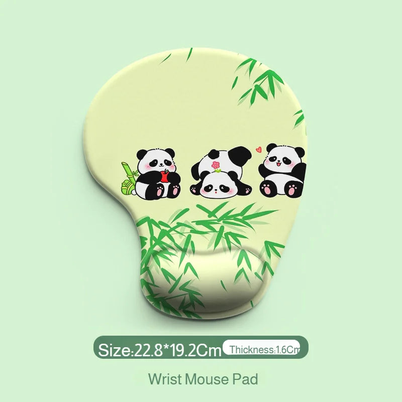 Cartoon Animal Mouse Pad Dirty Resistant  Non-Slip Base Ergonomic Wrist Pad Comfortable Mouse Pad for Typist,Office,Gaming Use