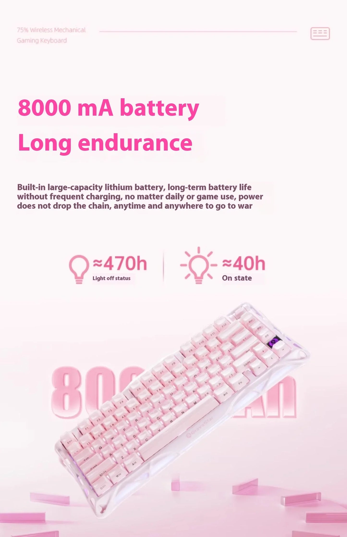 Grava Star Mercury K1 Wireless Gaming Mechanical Keyboard 79Keys Bluetooth 2.4G Wired RGB Hotswap Gamer Non-contact Keyboard