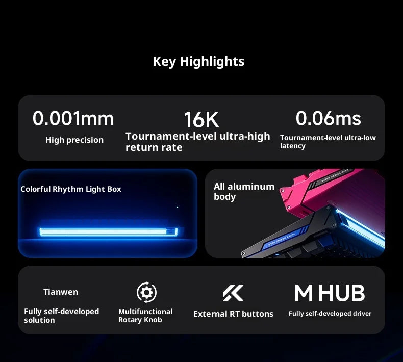 MCHOSE ACE68 Turbo Mechanical Gaming Keyboard Customized 0.001mm Rapid Trigger RGB 16K Polling Rate Low latency high precision