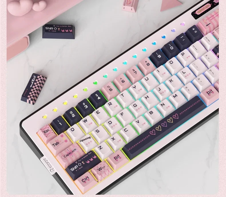 RECCAZR Paper Plane66 R66 Mechanical Keyboard Kit Aluminum RGB Gasket Structure Hot Swap with Control Knob Tri-mode Keyboard