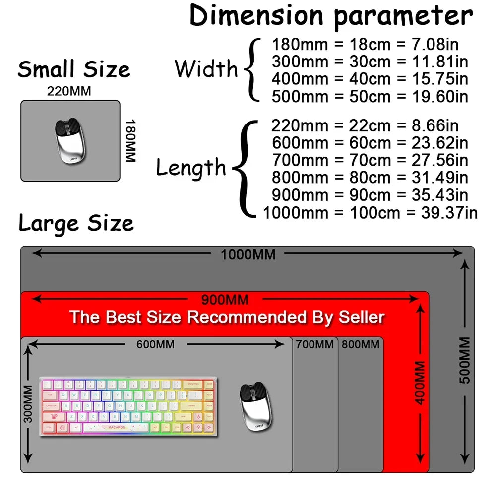 Kawaii Line Puppy Mouse Pad 90x40cm Laptop Decoration Protect Desk Mat XXL Cute Cartoon Maltese Office Non-slip Keyboard Carpets