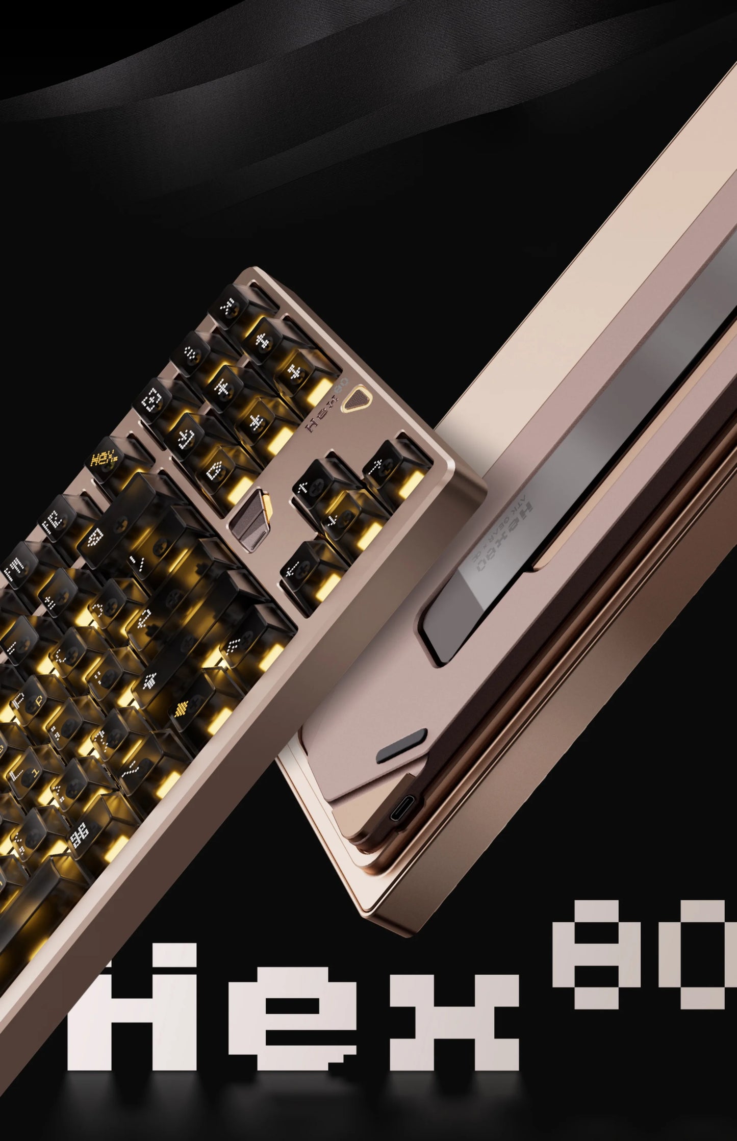 ATK×QK Hex80 Magnetic Axis Keyboard Game Esports Customization 80% Configuration Aluminum Lump Computer Peripheral WiredKeyboard