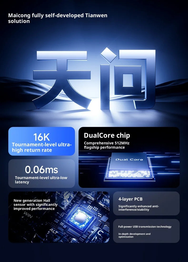 MCHOSE ACE68 Turbo Mechanical Gaming Keyboard Customized 0.001mm Rapid Trigger RGB 16K Polling Rate Low latency high precision