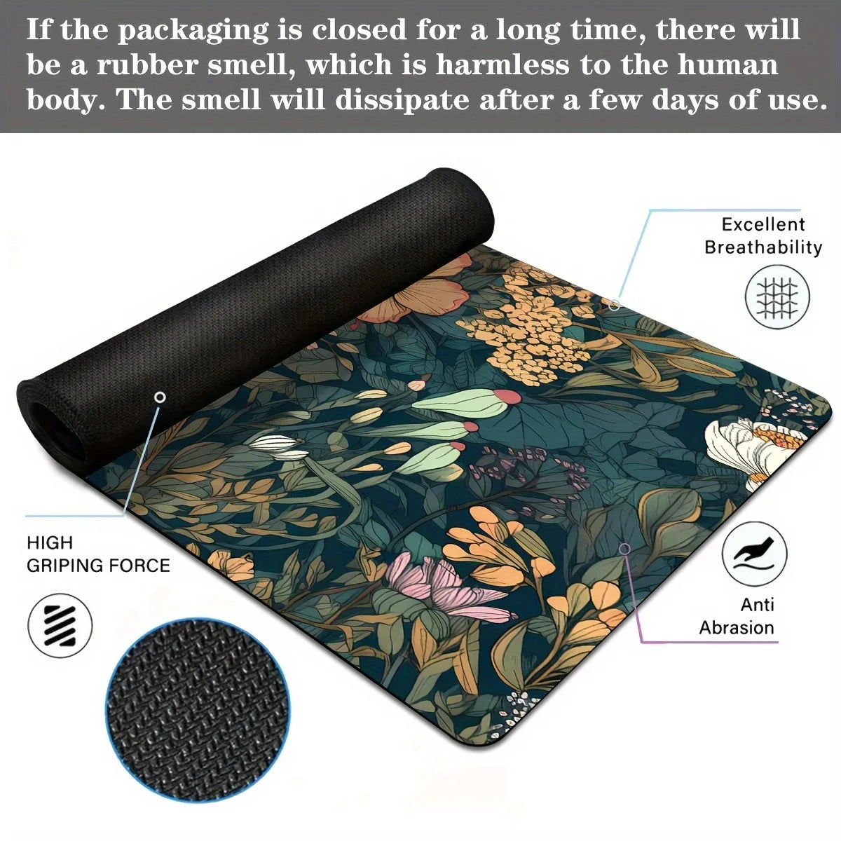 Beautiful Floral Pads Large Gaming Mouse Pad with Non-slip Rubber Base Precise Seam Design Washable and Durable for Office Use