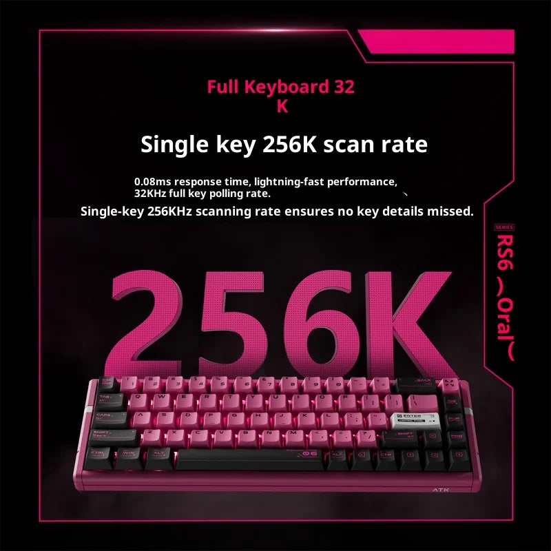 Authentic Atk Rs6 Magnetic Axis Keyboard Professional Esports Gaming Mechanical Aluminum Computer Keyboard High-End Single Mode