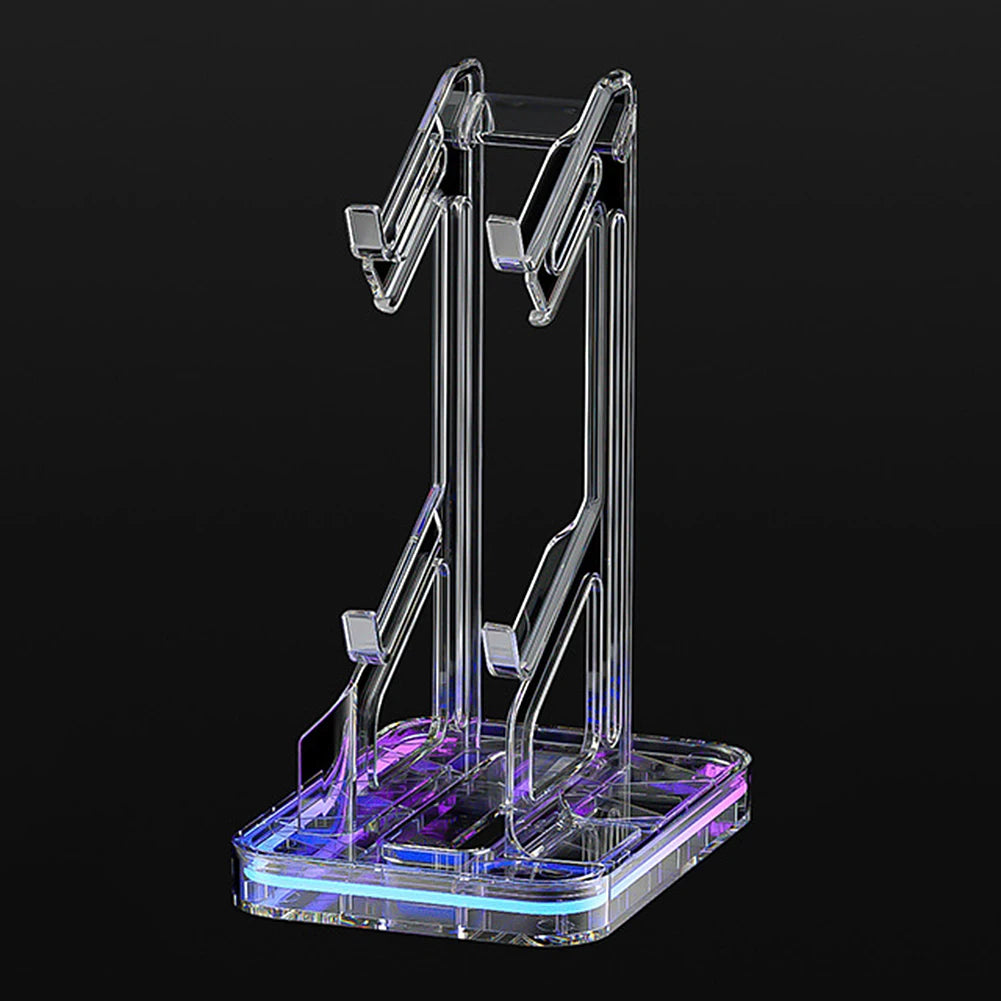 RGB Dual Game Controller Holder Space Saving Desk Mount Controller Display Stand Anti-Slip Anti-Scratch for PS5 PS4 Switch Xbox