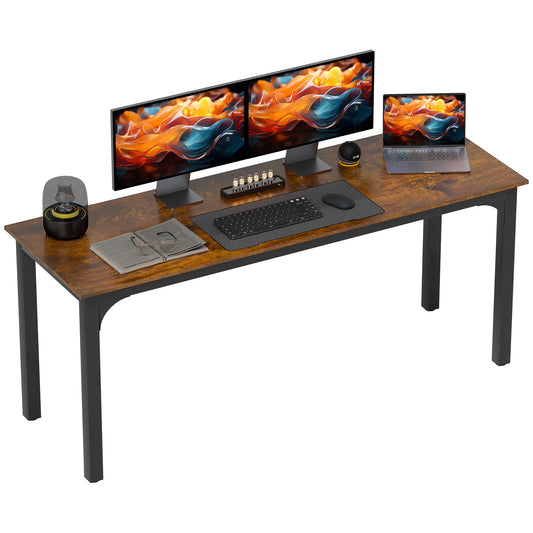 Homcom 70.9" Computer Desk, Desktop Desk with Metal Legs, Black