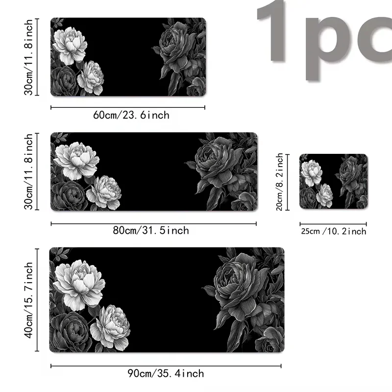 Beautiful Floral Pads Large Gaming Mouse Pad with Non-slip Rubber Base Precise Seam Design Washable and Durable for Office Use
