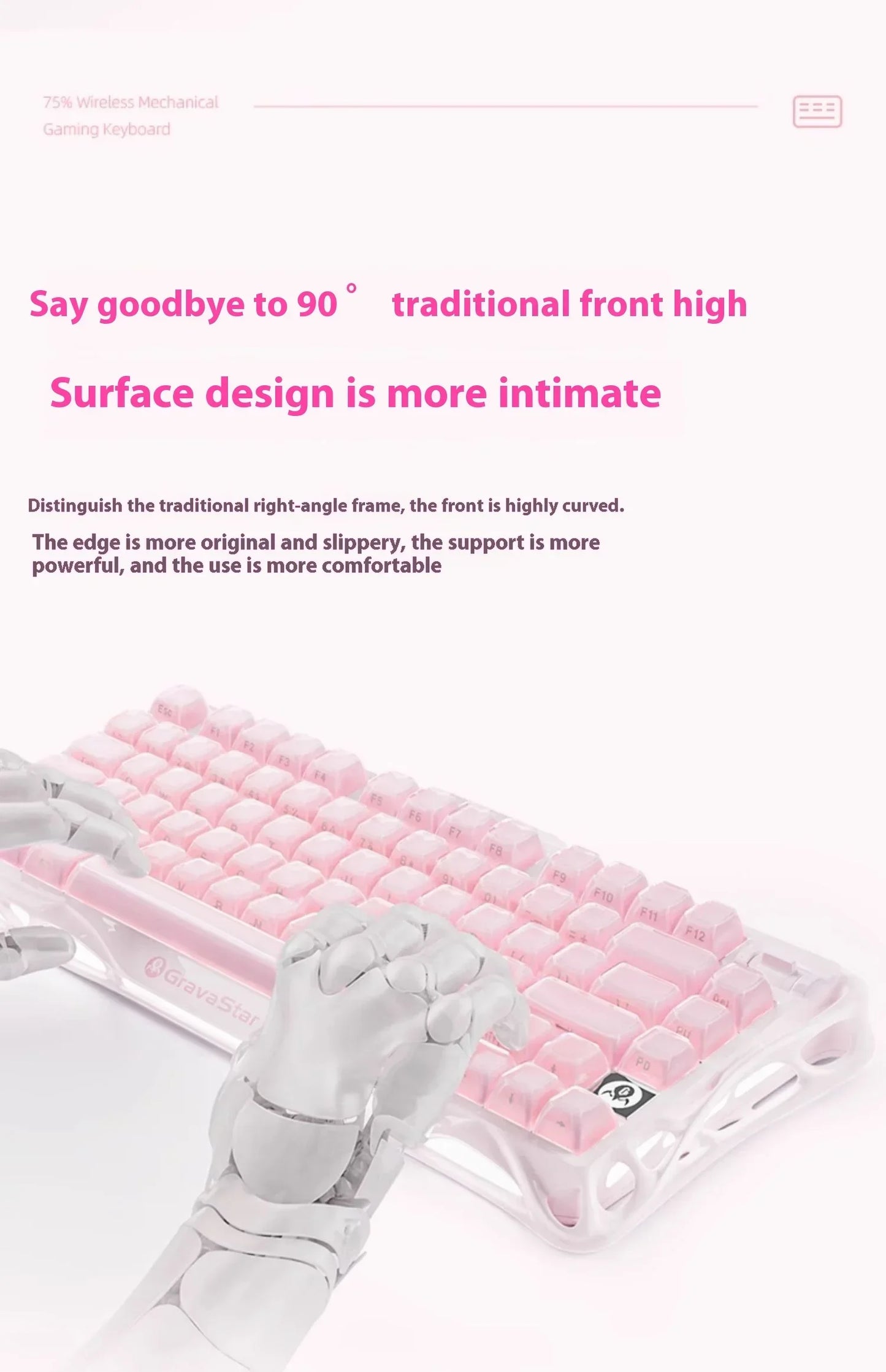 Grava Star Mercury K1 Wireless Gaming Mechanical Keyboard 79Keys Bluetooth 2.4G Wired RGB Hotswap Gamer Non-contact Keyboard