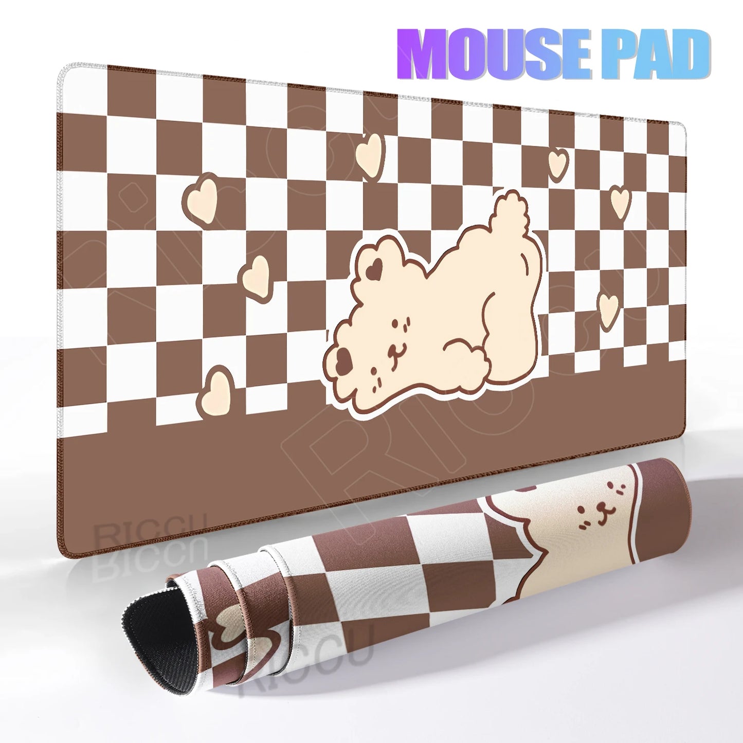 Kawaii Brown Bear Mousepad Desk Decoration Non-Slip Mat Cartoon Office Largr Mouse Pad PC Keyboard Accessories Cute Animal Pads